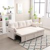 Schlafsofa, Cord mit Stauraum & ausziehbarer Liegefläche, 206x108x66-88 cm, Beige Bild 3