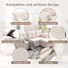 Schlafsofa, Cord mit Stauraum & ausziehbarer Liegefläche, 206x108x66-88 cm, Beige Bild 5