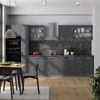 Küchenzeile R-Line Schwarz Beton/Anthrazit 350 cm , AP Marmor Vicco Bild 4