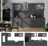 Küchenzeile R-Line Schwarz Beton/Anthrazit 350 cm , AP Marmor Vicco Bild 2