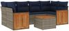 vidaXL 7-teiliges Gartensofa-Set mit Kissen, grau, Polyrattan 3227482 Bild 2
