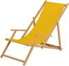 Gartenliege Sonnenliege gelb Liegestuhl Fußteil Sonnendach Deckchair Holz Gartenmöbel 10-302NFS Bild 3