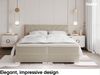 MEBLINI Boxspringbett JOHN 140x200 cm mit Bettkasten - H3B/Beige Samt Polsterbett - Doppelbett mit Topper & Bonellfederkern-Matratze Bild 3