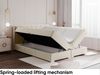 MEBLINI Boxspringbett JOHN 140x200 cm mit Bettkasten - H3B/Beige Samt Polsterbett - Doppelbett mit Topper & Bonellfederkern-Matratze Bild 4