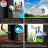 KESSER® Solardusche 40- 60 Liter Solar Gartendusche | warmes Wasser | max. 60°C | Inkl. Metall-Duschablage & Schutzhaube | Pooldusche Camping| Regenduschkopf und Wasserhahn Gartenschlauch-Anschluss Schwarz, 40 Liter Bild 3