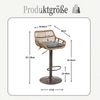 Flieks Rattan-Barhocker 2er Set mit graues Kissen & Fußstütze, Outdoor Barhocker, verstellbar für Küche, Esszimmer & Außenbereich, Braun Bild 3