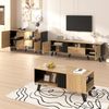 Wohnzimmermöbel Set 3-teilig Couchtisch TV-Schrank Sideboard Holzoptik LED modern Aufbewahrung Möbel Kombination Wohnzimmer Bild 2