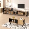 Wohnzimmermöbel Set 3-teilig Couchtisch TV-Schrank Sideboard Holzoptik LED modern Aufbewahrung Möbel Kombination Wohnzimmer Bild 4
