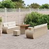 vidaXL Gartensofa-set mit Kissen mit Speicher 10 pcs Beige Poly-Rattan 3361836 Bild 3
