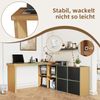 Drehbarer L-förmiger Schreibtisch mit 360° Tischplatte, MDF-Holz, 4 cm starke Platte und Beine, Sideboard mit 8 Fächern Bild 3