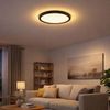 LED Deckenleuchte, Backlight, schwarz, rund, D 42,5 cm Bild 2