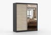 imoebel24 Schwebetürenschrank BELLA 03 183 cm - Schwarz Matt / Sonoma Bild 5