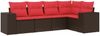 vidaXL 5-teiliges Gartensofa-Set mit Kissen, braun, Polyrattan 3222533 Bild 2