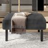 Fußhocker aus Cordstoff, moderner Polsterhocker mit stabiler Metallstruktur, weiche Polsterung & ergonomische Sitzhöhe,Grau Bild 5