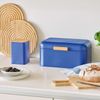 ZELLER 25415 Brotkasten, Metall/Bambus, blau, ca. 20 x 20,5 x 13,5 cm Bild 5
