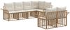 vidaXL Outdoor-Sofagarnitur 7 pcs Natürlich und Cremweiß Polyester 3437728 Bild 2