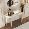 MODFU Konsolentisch Sofatisch mit Fluted Glass & Kristallgriff-Schublade (Beistelltisch), Dekotisch Bild 3