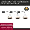 Paulmann 92237 LED Einbauleuchte Lanati 3er-Set schwenkbar 2700K Holzoptik Schwarz Bild 4