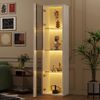 40 x 29 x 170 cm, multifunktionale Vitrine, Glastrennwand, LED-Farbwechsellicht, App-Einstellung, Acrylplatte, schlichtes Design, weiß Bild 4