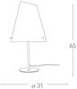 Tischleuchte ERMES E27, 60W ohne Leuchtmittel Höhe 65cm, Durchm. 31cm Glas Bild 3