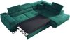 Ecksofa L-Form Couch mit Schlaffunktion und Verstellbare Kopfstützen - GUSTAW - Dunkelgrün Velours - Rechts Bild 3