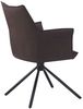 Drehbarer Design Stuhl AURELIA vintage-braun Mikrofaser Metallgestell schwarz 360° Bild 4