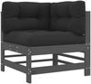 vidaXL Ecksofa mit Kissen Grau Massivholz Kiefer 825655 Bild 2