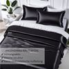 Cozyor Bettwäsche Satin glänzend 135x200, 155x200, 155x220, 200x200cm mit Reißverschluss, Satin, schwarz Eclipse, 3 teilig, glänzend Satin, Bettbezug + Kissenbezug 80x80, besonders weich Bild 3
