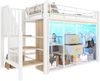 Hochbett 140×200 cm aus Metall und MDF mit LED-Beleuchtung und Stauraum, schwarz Bild 5