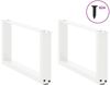 vidaXL Couchtischbeine U-Form 2 Stk. Weiß 60x(30-31) cm Stahl 4013141 Bild 3