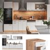 Küchenzeile R-Line Weiß Hochglanz/Goldkraft Eiche 300 cm mit Hochschrank, ohne Arbeitsplatte Vicco Bild 2