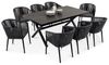 IDIMEX Garten-Essgruppe ISOLA, Gartenmöbelset mit 8 Stühlen und Tisch mit Alu & Holzoptik schwarz Bild 4