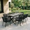 IDIMEX Garten-Essgruppe ISOLA, Gartenmöbelset mit 8 Stühlen und Tisch mit Alu & Holzoptik schwarz Bild 5
