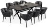 IDIMEX Garten-Essgruppe ISOLA, Gartenmöbelset mit 8 Stühlen und Tisch mit Alu & Holzoptik schwarz Bild 2