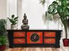 Chinesisches Lowboard Orange Schwarz vintage Kommode TV-Schrank asiatisch Kolonial-Stil Antik-Stil Sideboard orientalisch Fernost shabby-chic Landhaus Bild 3