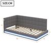 Merax Daybett mit LED und USB-Steckdose (1 tlg), Polsterbett Tagesbett Schlafsofa 90x200cm mit Lattenrost, Samt Bild 4