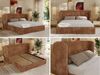 Polsterbett Bett mit Holzlattenrost Schlafzimmer Bett Doppelbett gepolstertes Kopfteil - EMORA CLASSIC - 160x200 cm - Orange Cord Bild 2