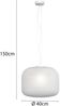 LED Pendelleuchte einflammig Kristall Glasschirm in Weiß, Ø 40cm Bild 4
