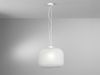 LED Pendelleuchte einflammig Kristall Glasschirm in Weiß, Ø 40cm Bild 3