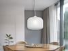 LED Pendelleuchte einflammig Kristall Glasschirm in Weiß, Ø 40cm Bild 5