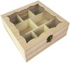 Teebox Holz Natur mit Glasdeckel 8 Fächer Bild 3