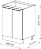 Küchenunterschrank Fame-Line Weiß Hochglanz 60 cm , AP Marmor Vicco Bild 3