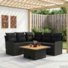 vidaXL Möbelsets mit Kissen 4 pcs Schwarz PE-Rattan 3422174 Bild 3