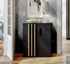 AX LIVING Kommode Schmal Turell 2T – 60 cm breit, Schwarz mit Lamellen Bild 3