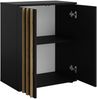 AX LIVING Kommode Schmal Turell 2T – 60 cm breit, Schwarz mit Lamellen Bild 2