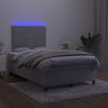 vidaXL Boxspringbett mit Matratze & LED Samt Hellgrau 120x200 cm, Härtegrad: H2 [3135993] Bild 4