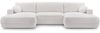 AX LIVING Sofa U Form mit Schlaffunktion Peoni 364 cm stilvolles Weiß Bild 2