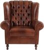 Ohrenbackensessel Katreen Bezug Wischleder Buche nussbaum dunkel / braun 22784 Bild 2