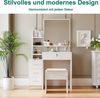 Dripex Schminktisch mit Hocker Kosmetiktisch mit Schubladen B87 x T40 x H144 cm weiß Bild 3