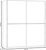 Forte KAIKAIS weißer Kleiderschrank 170, moderner Schwebetürenschrank mit Spiegelfront, 2-türig, Schlafzimmer, Holzwerkstoff, Weiß Hochglanz, 170,3 cm breit x 190,5 cm hoch x 61,2 cm tief Bild 5